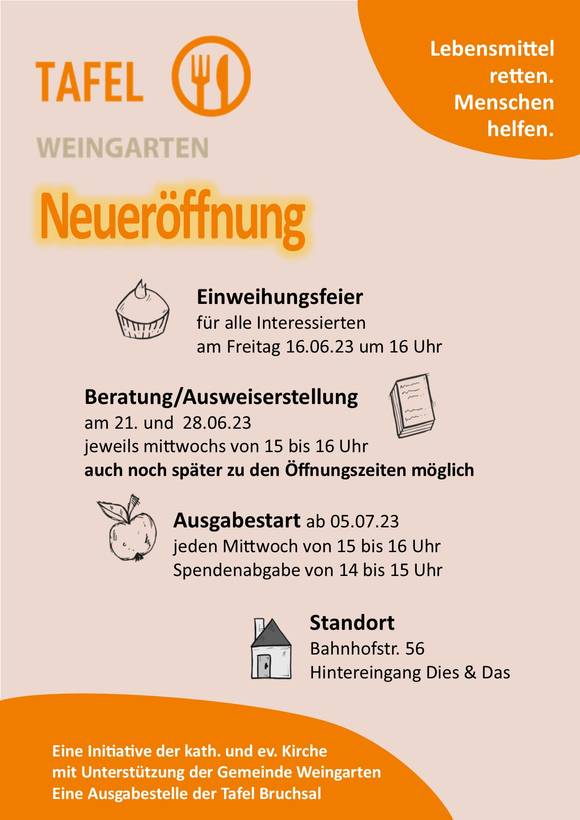 Quelle: Ministranten Stutensee-Weingarten Info-Plakat zum Tafelladeneröffnung in Weingarten. Klicken Sie für weitere Informationen.